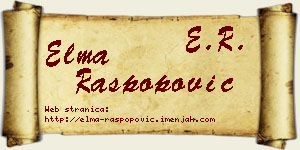 Elma Raspopović vizit kartica